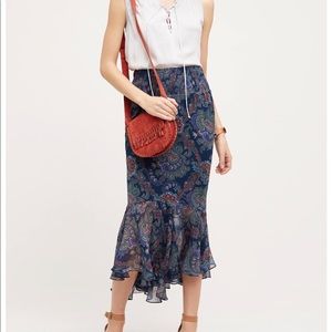 Anthropologie Vanessa Virginia silk paisley skirt size 4